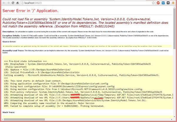 Azure Mobile Service with errors